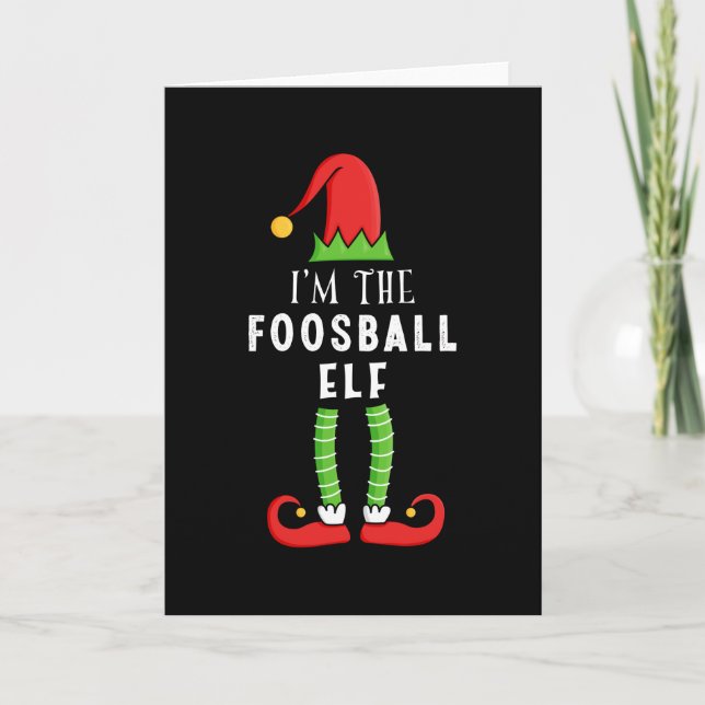 Carte Cadeau de Noël de baby-foot Elf pour la famille (Devant)