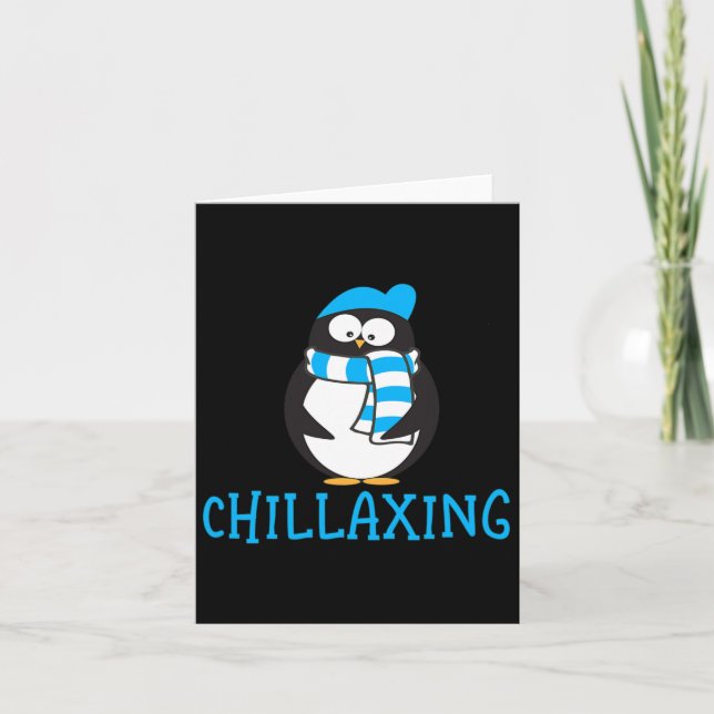 Carte Cadeau de Noël de pingouin mignon décontracté pour (Devant)