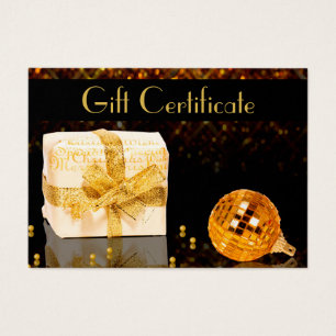 Carte cadeau de Noël doré étincelant