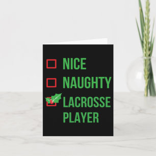 Carte Cadeau de Noël drôle de pyjama joueur de crosse 