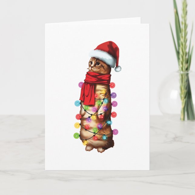 Carte Cadeau de Noël drôle pour amateur de chat Munchkin (Devant)