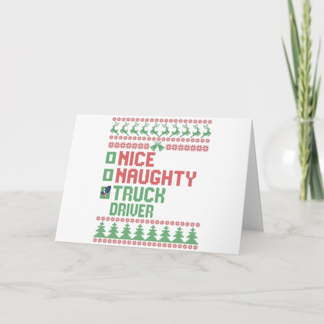 Carte Cadeau de Noël drôle pour un chauffeur de camion v (Devant)