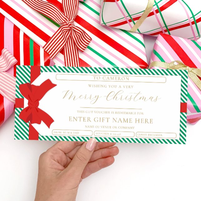Carte cadeau de Noël joyeux Bouton de Bouton vert  (Créateur téléchargé)