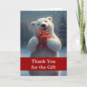 Carte Cadeau de Noël Merci avec un ours polaire dans la
