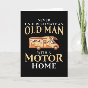 Carte Cadeau de Noël Motorhome drôle vieil homme