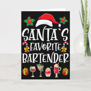 Carte Cadeau de Noël pour barman Le barman préféré du Pè