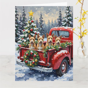 Carte Cadeau de Noël pour Terrier Fox à poil dur Camion