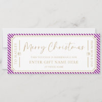 Carte cadeau de Noël Purple Stripe