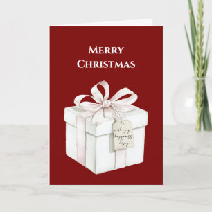 Carte Cadeau de Noël Rose Rouge Blush