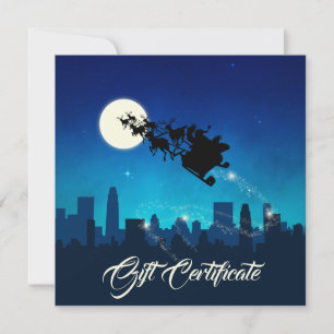 Carte cadeau de Noël Santa Claus Sleigh