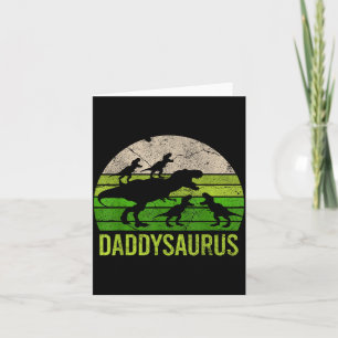 Carte Cadeau de Noël vintage Daddysaurus 4 pour enfants