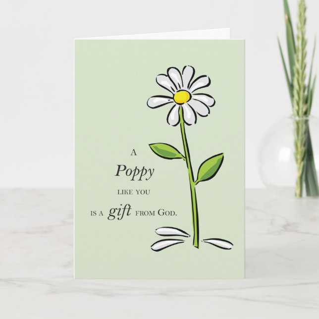 Carte Cadeau de pavot de Dieu Daisy grands-parents relig (Devant)