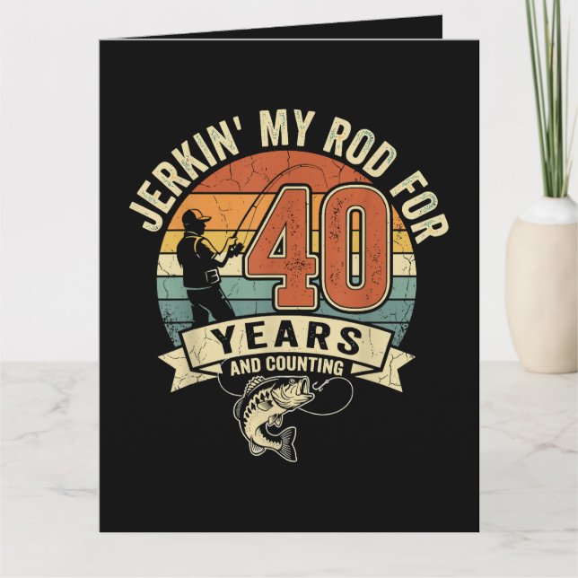 Carte Cadeau de pêche drôle pour 40 ans (Devant)