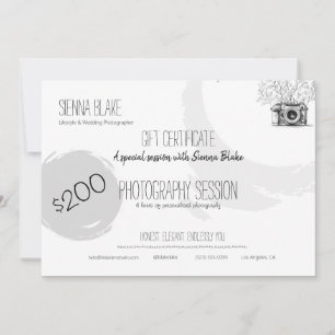 Carte Cadeau de Photographie Botanique Minimaliste