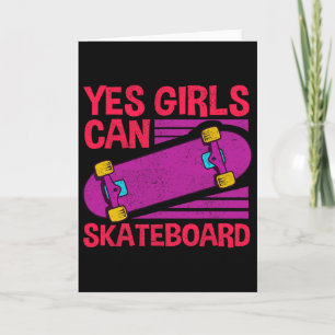 Carte Cadeau de planche à roulettes drôle pour filles po