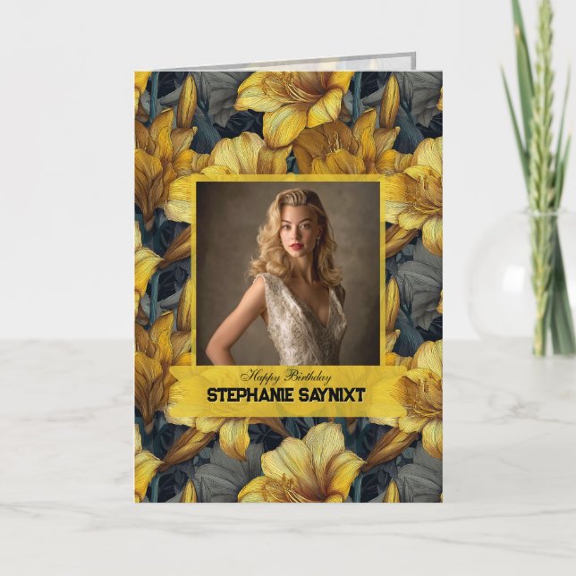 Carte Cadeau de premier anniversaire de fleur d'Amarylli (Devant)