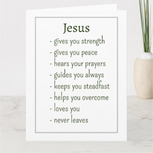 Carte Cadeau de rappel vierge de qui Jésus est à réconfo