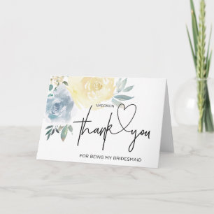 Carte Cadeau de remerciement demoiselle d'honneur Fleurs