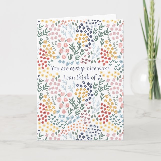 Carte Cadeau de remerciement sincère Fleurs d'amitié (Devant)