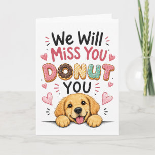 Carte Cadeau de retraite de donut de chien drôle Adieu c