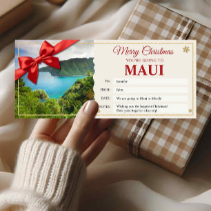 Carte Cadeau de Révélation de Voyage à Maui Hawaii