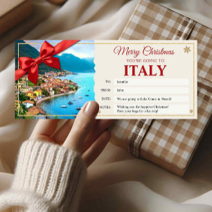 Carte cadeau de révélation de voyage en Italie à N