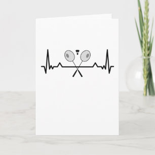 Carte Cadeau de rythme cardiaque de badminton pour maman