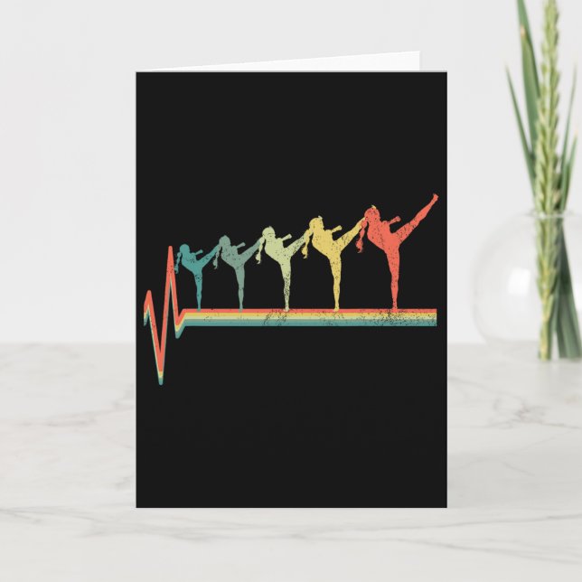Carte Cadeau de rythme cardiaque de kickboxing drôle de  (Devant)