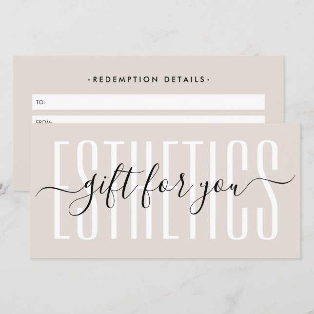 Carte-cadeau de sable Minimal Beauty Professional (Devant / Derrière)