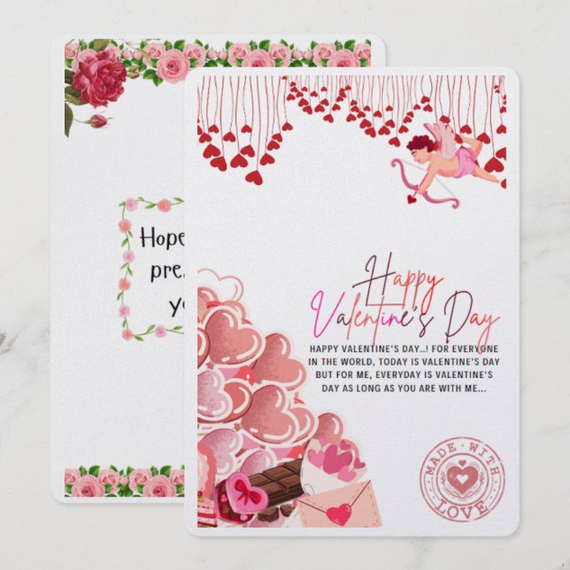 Carte cadeau de Saint Valentin (Devant / Derrière)