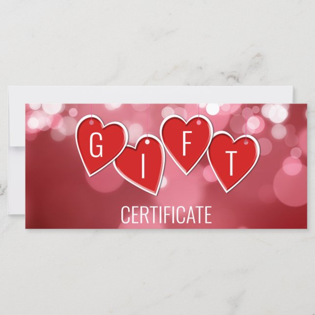 Carte cadeau de Saint Valentin Amour Red Hearts (Devant)