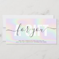 Carte cadeau de salon de l'arc en ciel pastel mode