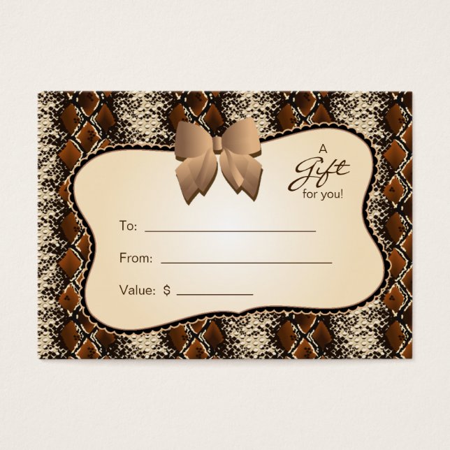 Carte cadeau de salon Spa Saint-Valentin animal de (Devant)