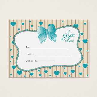 Carte cadeau de salon Spa Saint Valentin Coeurs bl