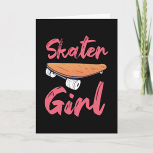 Carte Cadeau de skateboard pour fille mignonne