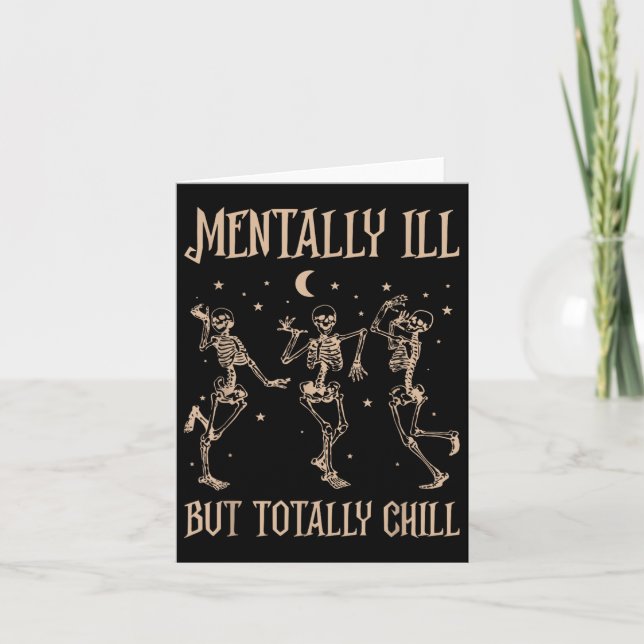Carte Cadeau de squelette totalement cool mais malades m (Devant)
