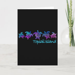 Carte Cadeau de tortue tribale de design de plage de l'î