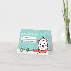 Carte cadeau de vacances Polar Bear