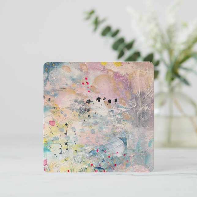 Carte cadeau de voeux d'art peinture abstraite (Debout devant)