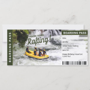 Carte Cadeau de Voyage en Radeau Billet d'Embarque
