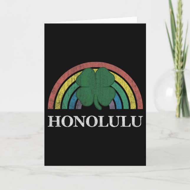 Carte Cadeau d'Honolulu Saint-Patrick Trèfle Arc-en-ciel (Devant)
