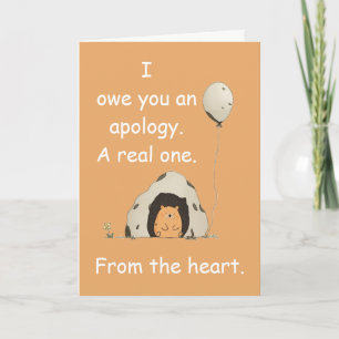 Carte cadeau d'humour d'excuse d'anniversaire tard