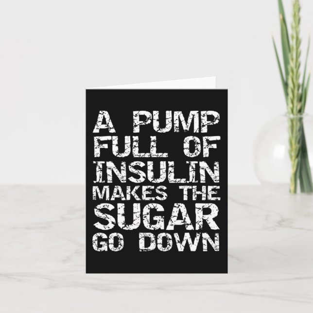 Carte Cadeau diabétique Une pompe remplie d'insuline fai (Devant)