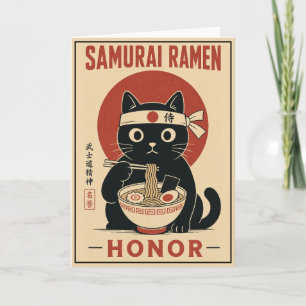 Carte Cadeau d'illustration de ramen japonais de chat sa