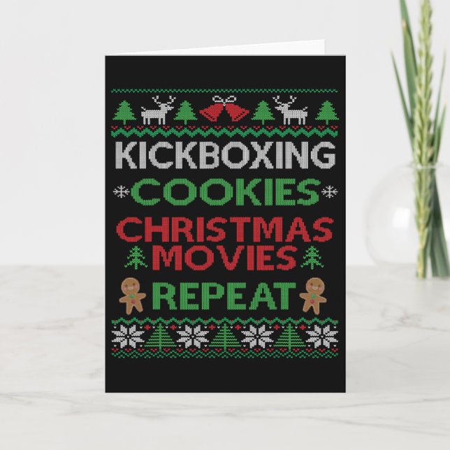 Carte Cadeau d'instructeur de kickboxing Kickboxer Noël  (Devant)