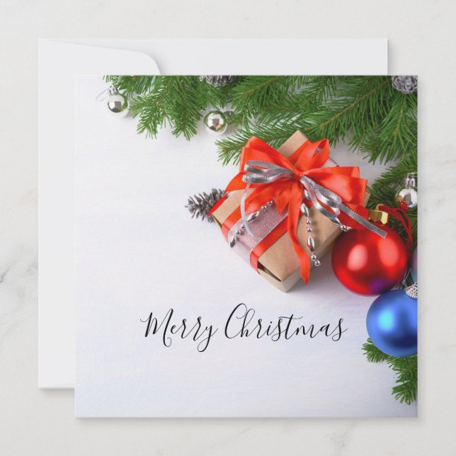 Carte Cadeau d'ornements de Noël Evergreen (Devant)