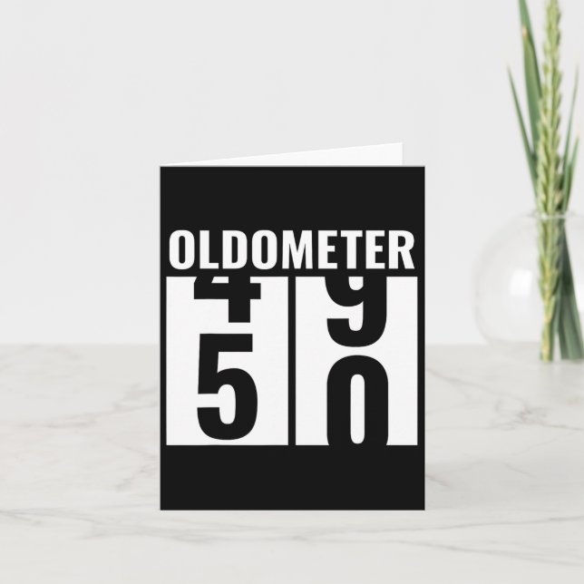 Carte Cadeau drôle 50 50 ans Hommes Femmes Oldometer 49 (Devant)