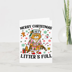 Carte Cadeau drôle de chat de Noël Litter’s complet 67 X