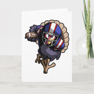 Carte Cadeau drôle de football dinde Action de grâce
