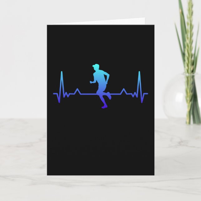 Carte Cadeau drôle de jogging pour rythme cardiaque (Devant)